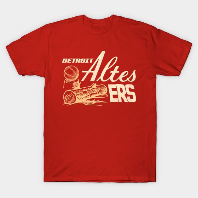 Defunct Detroit Altes Lagers (Loggers) Basketball Team T-Shirt by Defunctland